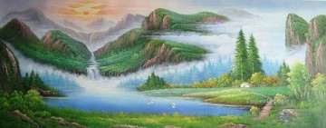 中国 Painting - 中国の山々 中国の風景